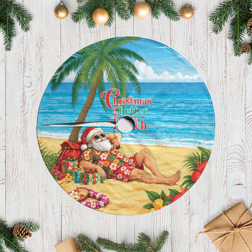 Hawaii Jolly Christmas Tree Skirt Xmas Is Better At The Beach LT05 Casual Blue - Polynesian Pride