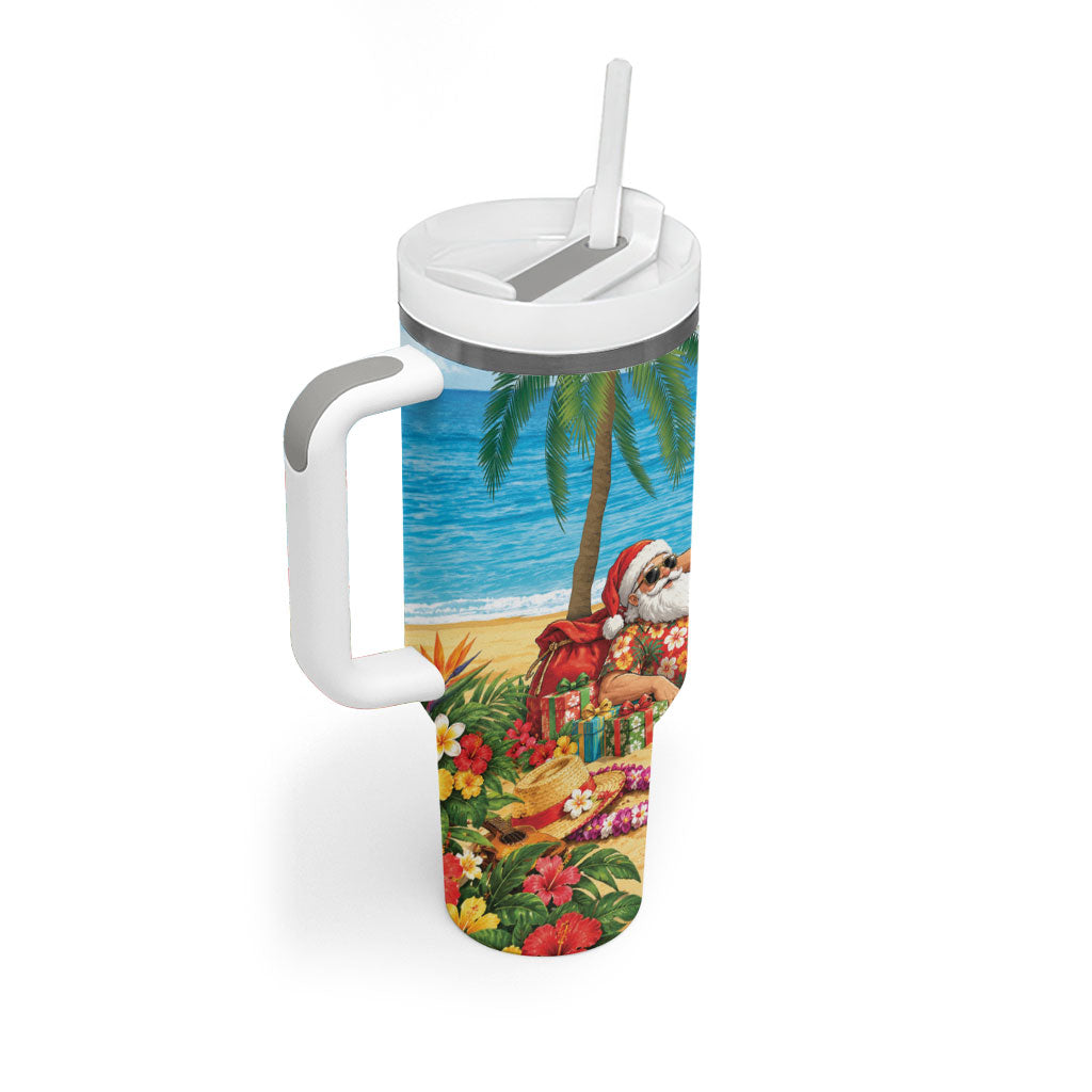Hawaii Jolly Christmas Tumbler With Handle Xmas Is Better At The Beach LT05 - Polynesian Pride