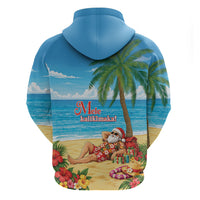 Hawaii Jolly Christmas Zip Hoodie Xmas Is Better At The Beach LT05 - Polynesian Pride