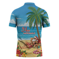Hawaii Jolly Christmas Zipper Polo Shirt Xmas Is Better At The Beach LT05 - Polynesian Pride