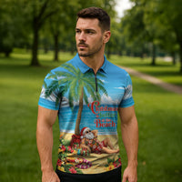 Hawaii Jolly Christmas Zipper Polo Shirt Xmas Is Better At The Beach LT05 - Polynesian Pride