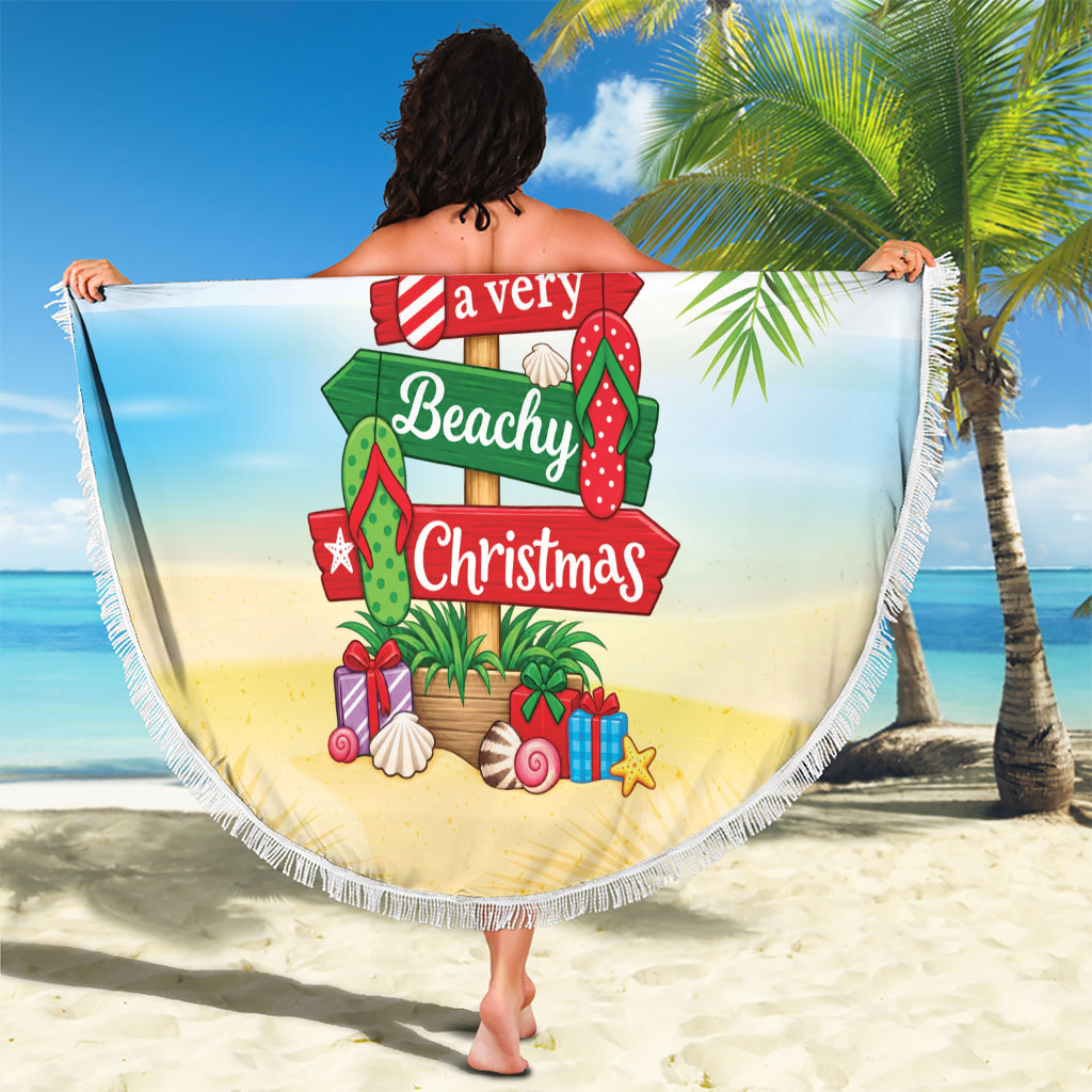 Hawaii Christmas Beach Blanket Have A Very Beachy Christmas LT05 - Polynesian Pride
