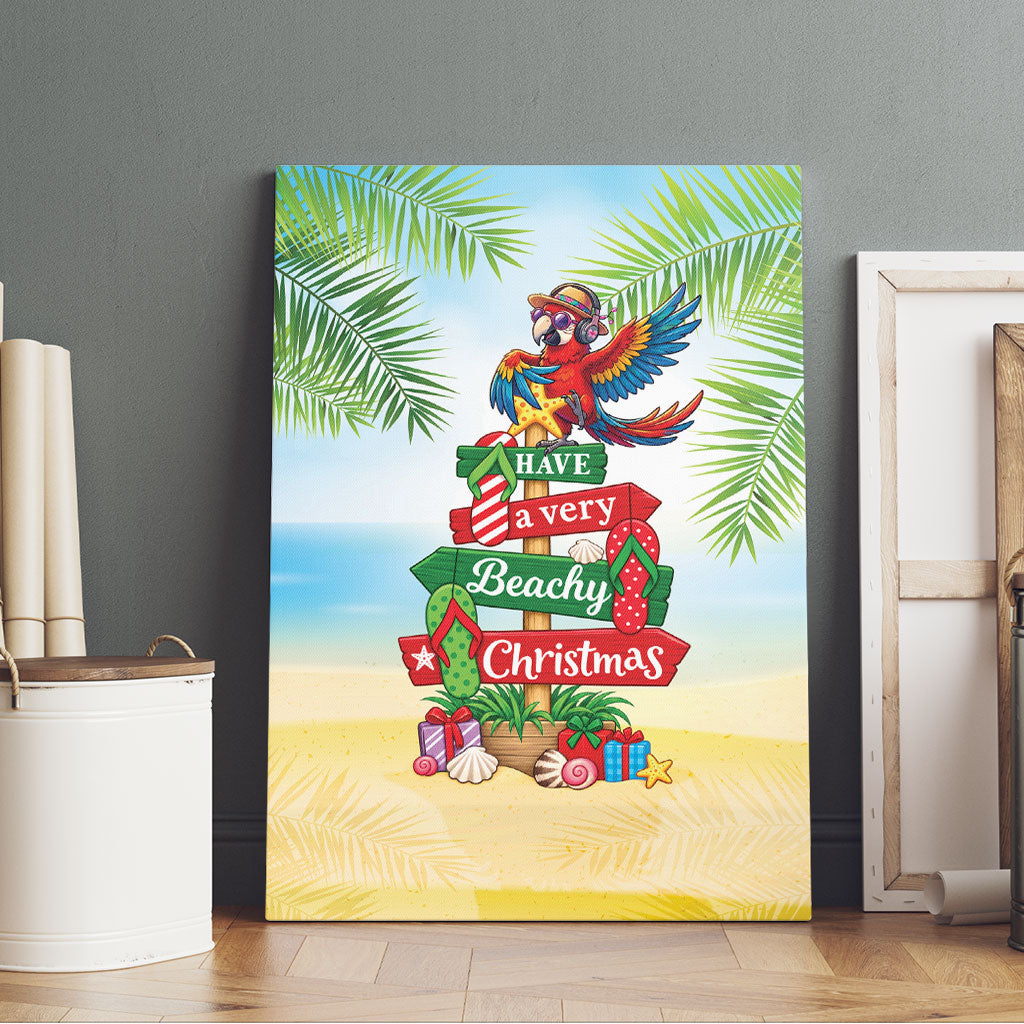 Hawaii Christmas Canvas Wall Art Have A Very Beachy Christmas LT05 - Polynesian Pride