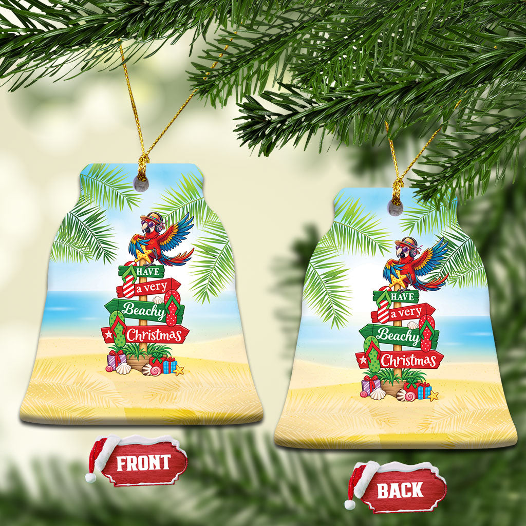 Hawaii Christmas Ceramic Ornament Have A Very Beachy Christmas LT05 Bell Flake Multicolor - Polynesian Pride
