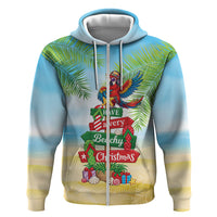 Hawaii Christmas Hoodie Have A Very Beachy Christmas LT05 Zip Hoodie Multicolor - Polynesian Pride