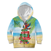 Hawaii Christmas Kid Hoodie Have A Very Beachy Christmas LT05 Zip Hoodie Multicolor - Polynesian Pride