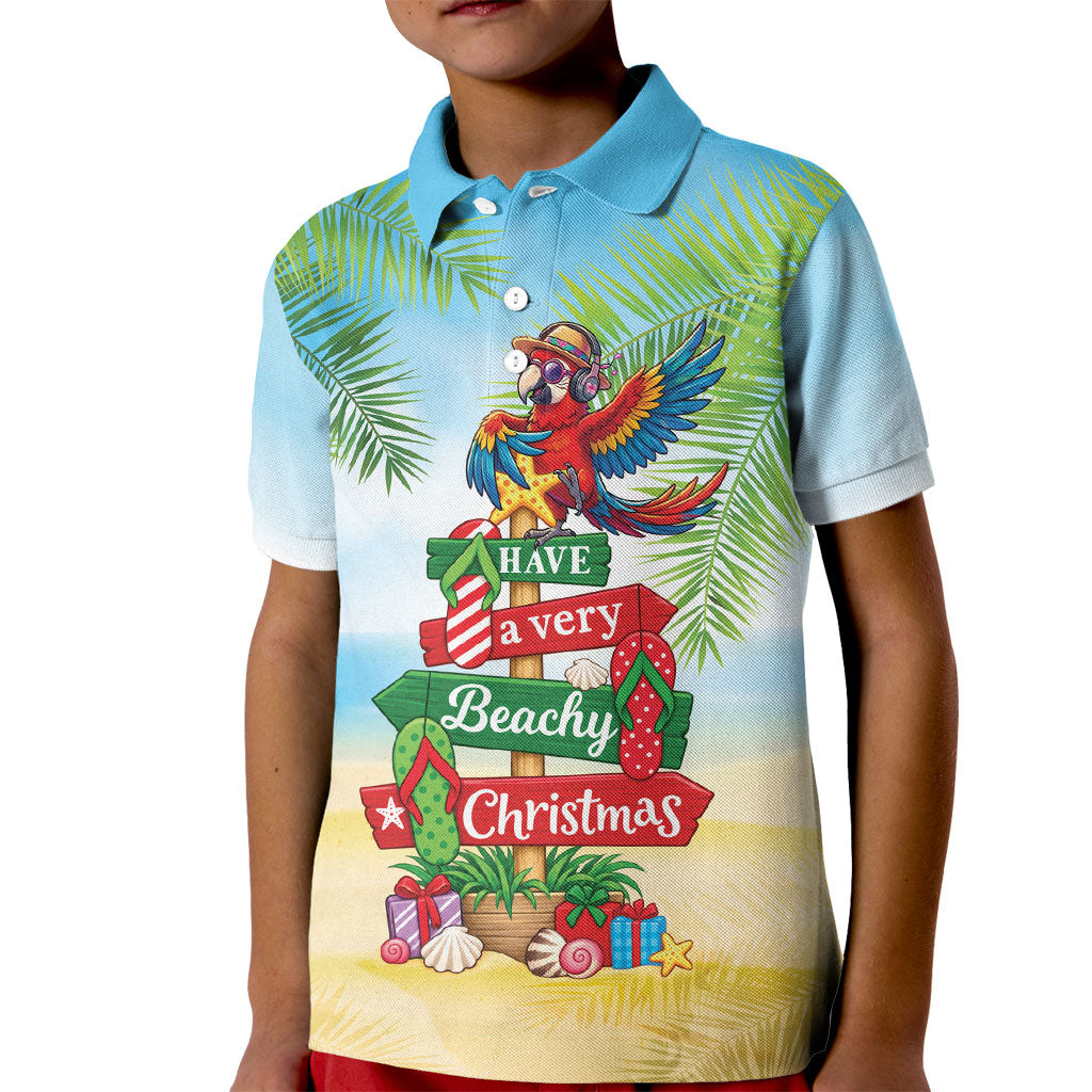 Hawaii Christmas Kid Polo Shirt Have A Very Beachy Christmas LT05 Kid Multicolor - Polynesian Pride