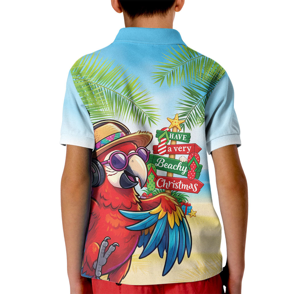 Hawaii Christmas Kid Polo Shirt Have A Very Beachy Christmas LT05 - Polynesian Pride