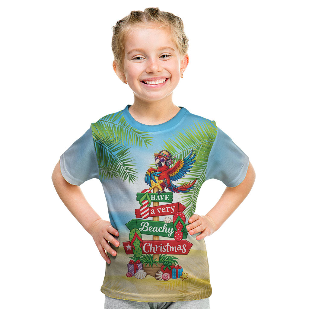 Hawaii Christmas Kid T Shirt Have A Very Beachy Christmas LT05 Multicolor - Polynesian Pride