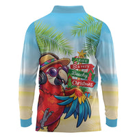Hawaii Christmas Long Sleeve Polo Shirt Have A Very Beachy Christmas LT05 - Polynesian Pride