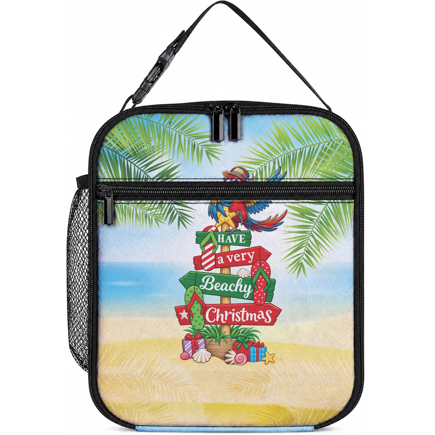 Hawaii Christmas Lunch Bag Have A Very Beachy Christmas LT05 10.2 × 8.3 × 4.3 inch Multicolor - Polynesian Pride