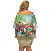 Hawaii Christmas Off Shoulder Short Dress Have A Very Beachy Christmas LT05 - Polynesian Pride