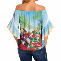 Hawaii Christmas Off Shoulder Wrap Waist Top Have A Very Beachy Christmas LT05 - Polynesian Pride