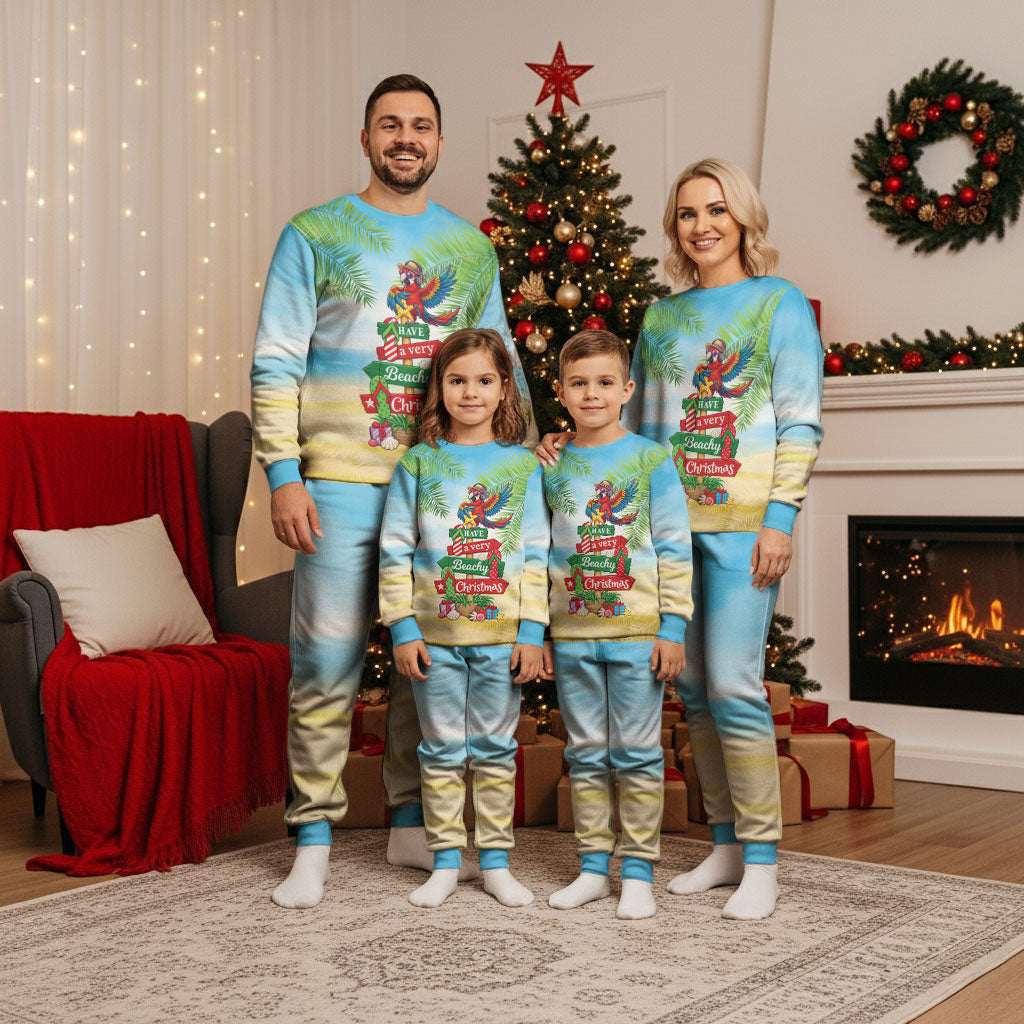 Hawaii Christmas Pajama Set Have A Very Beachy Christmas LT05 - Polynesian Pride