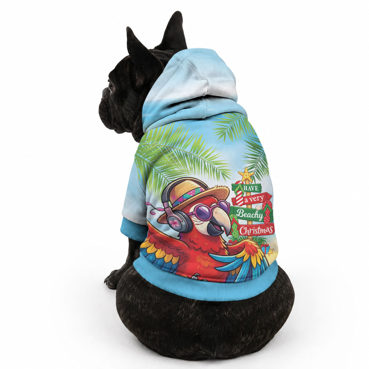 Hawaii Christmas Pet Hoodie Have A Very Beachy Christmas LT05 - Polynesian Pride