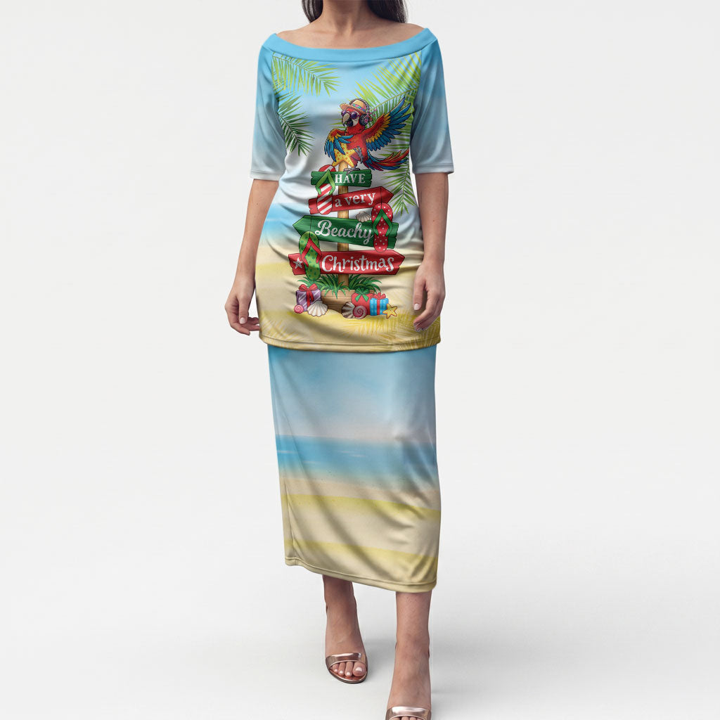 Hawaii Christmas Puletasi Have A Very Beachy Christmas LT05 Long Dress Multicolor - Polynesian Pride