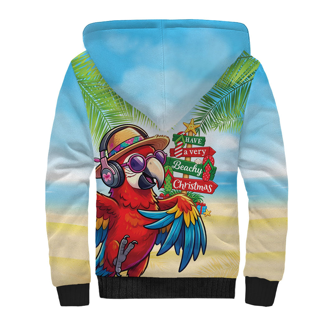 Hawaii Christmas Sherpa Hoodie Have A Very Beachy Christmas LT05 - Polynesian Pride