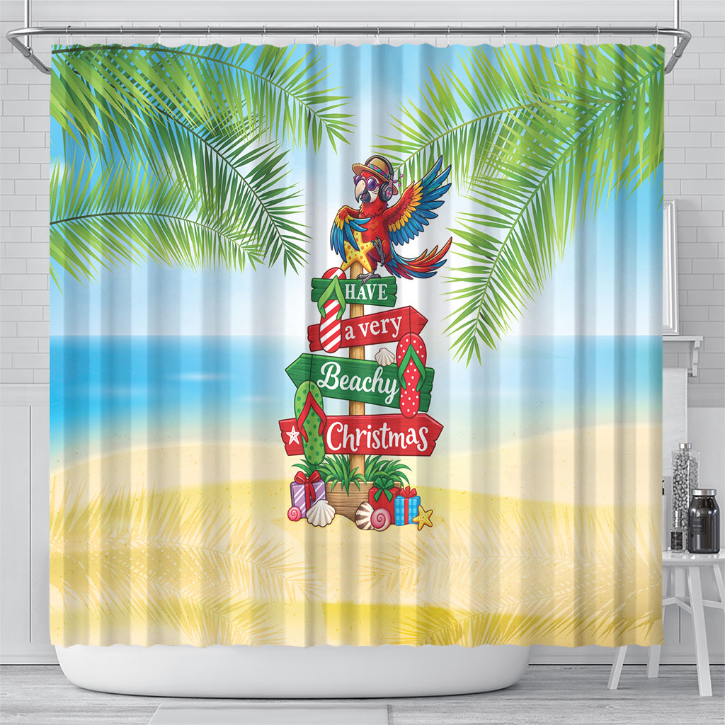 Hawaii Christmas Shower Curtain Have A Very Beachy Christmas LT05 - Polynesian Pride