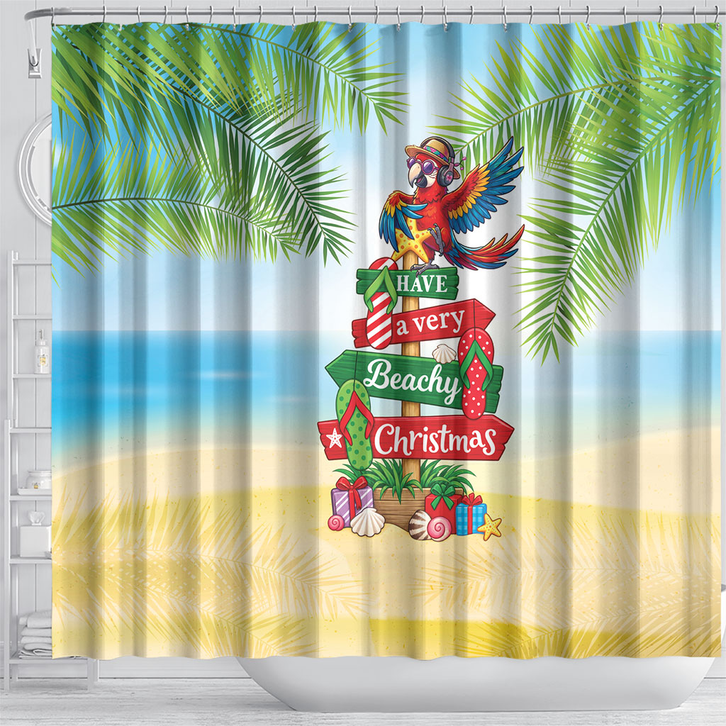 Hawaii Christmas Shower Curtain Have A Very Beachy Christmas LT05 - Polynesian Pride
