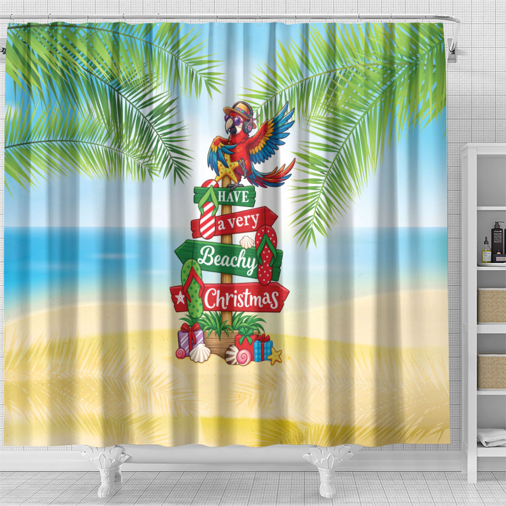 Hawaii Christmas Shower Curtain Have A Very Beachy Christmas LT05 - Polynesian Pride