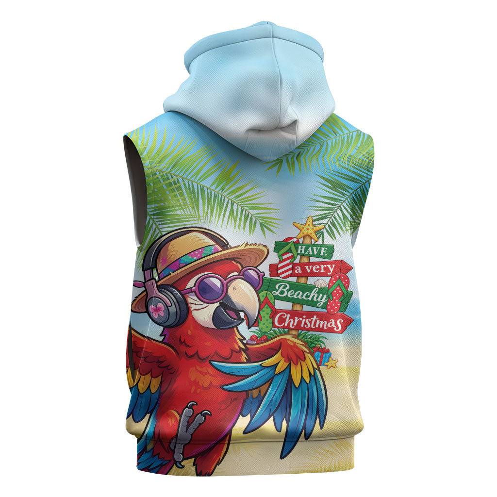 Hawaii Christmas Sleeveless Hoodie Have A Very Beachy Christmas LT05 - Polynesian Pride