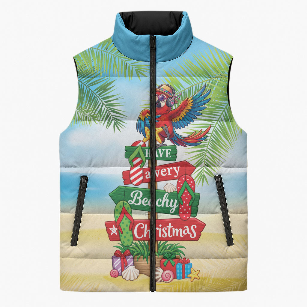 Hawaii Christmas Sleeveless Puffer Jacket Have A Very Beachy Christmas LT05 Unisex Multicolor - Polynesian Pride