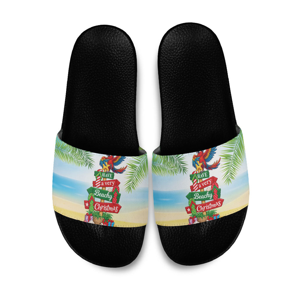 Hawaii Christmas Slide Sandals Have A Very Beachy Christmas LT05 Multicolor - Polynesian Pride