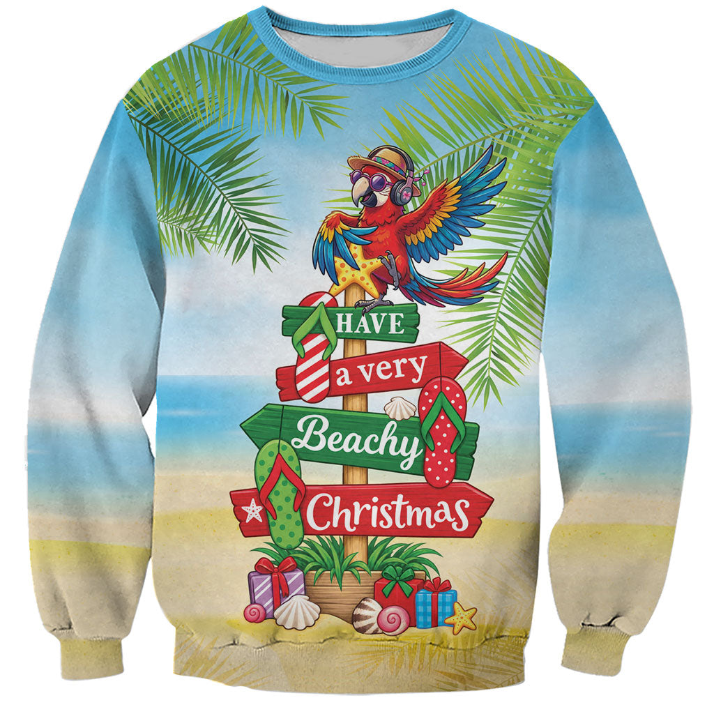 Hawaii Christmas Sweatshirt Have A Very Beachy Christmas LT05 Unisex Multicolor - Polynesian Pride
