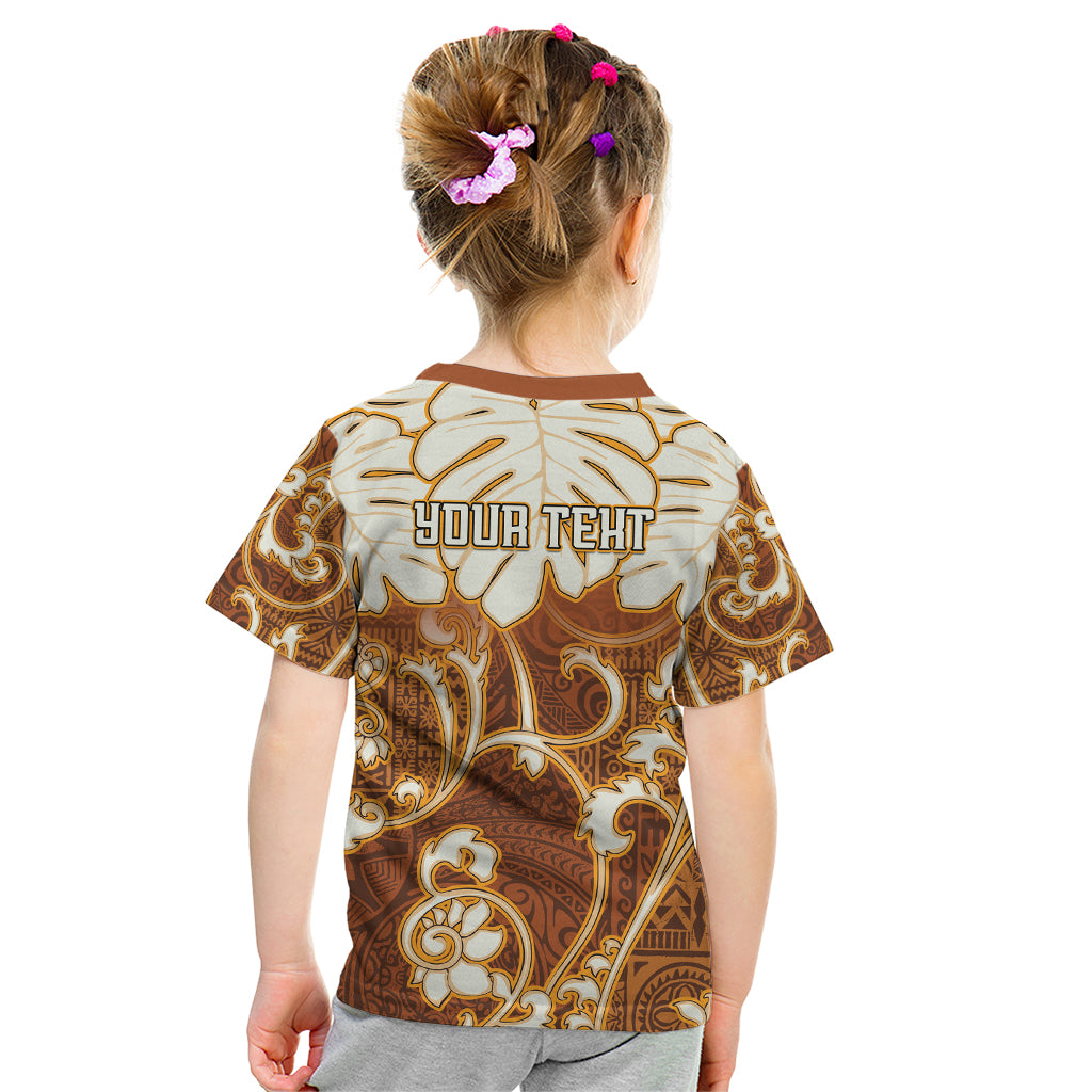 Personalized Fiji Spring Break Kid T Shirt Fijian Tapa Pattern Brown LT05 - Polynesian Pride