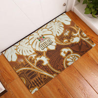 Fiji Spring Break Rubber Doormat Fijian Tapa Pattern Brown LT05 Brown - Polynesian Pride