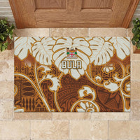 Fiji Spring Break Rubber Doormat Fijian Tapa Pattern Brown LT05 - Polynesian Pride