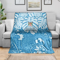 Fiji Spring Break Blanket Fijian Tapa Pattern Blue LT05 - Polynesian Pride