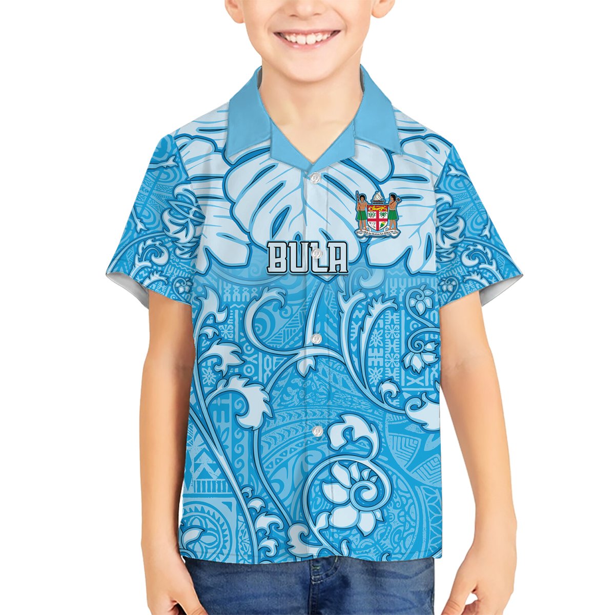 Personalized Fiji Spring Break Hawaiian Shirt Fijian Tapa Pattern Blue LT05 - Polynesian Pride