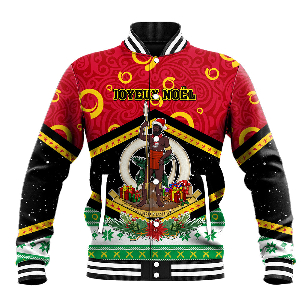 Personalized Vanuatu Christmas Baseball Jacket Santa God Yumi LT05 Unisex Red - Polynesian Pride