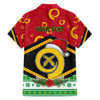 Personalized Vanuatu Christmas Family Matching Off Shoulder Long Sleeve Dress and Hawaiian Shirt Santa God Yumi LT05 - Polynesian Pride