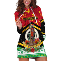 Personalized Vanuatu Christmas Hoodie Dress Santa God Yumi LT05 Red - Polynesian Pride