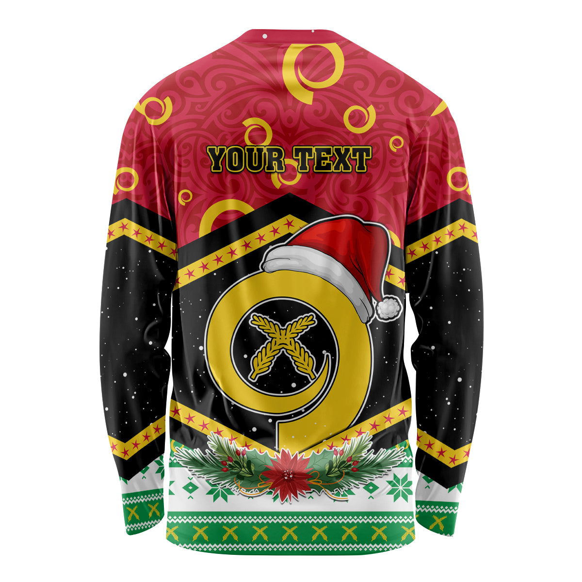 Personalized Vanuatu Christmas Long Sleeve Shirt Santa God Yumi LT05 - Polynesian Pride