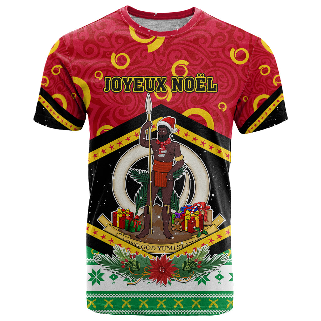 Personalized Vanuatu Christmas T Shirt Santa God Yumi LT05 Red - Polynesian Pride