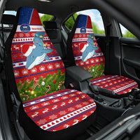 Personalized Samoa Christmas Car Seat Cover Santas Whale Manuia Le Kerisimasi LT05 One Size Red - Polynesian Pride