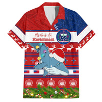 Personalized Samoa Christmas Family Matching Off Shoulder Maxi Dress and Hawaiian Shirt Santas Whale Manuia Le Kerisimasi LT05 Dad's Shirt - Short Sleeve Red - Polynesian Pride