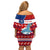 Personalized Samoa Christmas Off Shoulder Short Dress Santas Whale Manuia Le Kerisimasi LT05 - Polynesian Pride