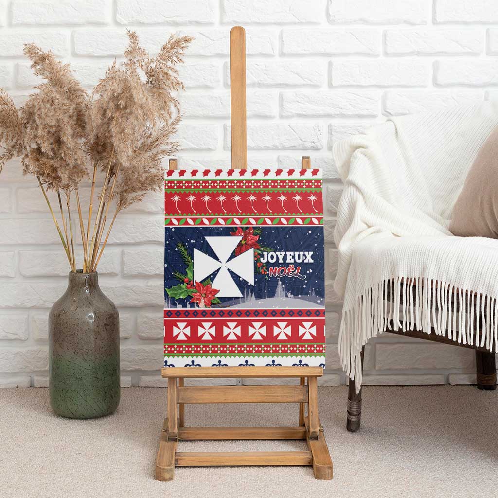 Wallis and Futuna Christmas Canvas Wall Art Poinsettia Joyeux Noel