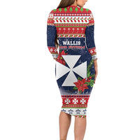 Wallis and Futuna Christmas Family Matching Long Sleeve Bodycon Dress and Hawaiian Shirt Poinsettia Joyeux Noel LT05 - Polynesian Pride