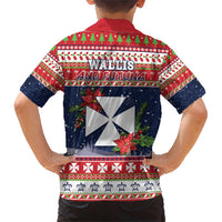 Wallis and Futuna Christmas Family Matching Short Sleeve Bodycon Dress and Hawaiian Shirt Poinsettia Joyeux Noel LT05 - Polynesian Pride