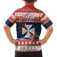 Wallis and Futuna Christmas Family Matching Summer Maxi Dress and Hawaiian Shirt Poinsettia Joyeux Noel LT05 - Polynesian Pride