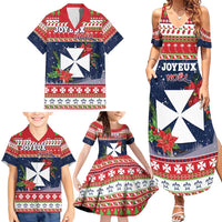 Wallis and Futuna Christmas Family Matching Summer Maxi Dress and Hawaiian Shirt Poinsettia Joyeux Noel LT05 - Polynesian Pride