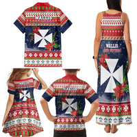 Wallis and Futuna Christmas Family Matching Tank Maxi Dress and Hawaiian Shirt Poinsettia Joyeux Noel LT05 - Polynesian Pride
