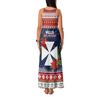 Wallis and Futuna Christmas Family Matching Tank Maxi Dress and Hawaiian Shirt Poinsettia Joyeux Noel LT05 - Polynesian Pride
