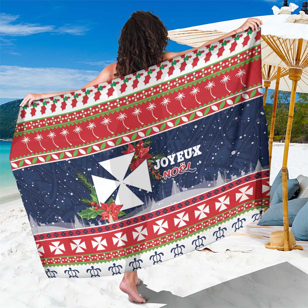 Wallis and Futuna Christmas Sarong Poinsettia Joyeux Noel LT05 One Size 44 x 66 inches Red - Polynesian Pride