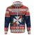 Wallis and Futuna Christmas Zip Hoodie Poinsettia Joyeux Noel